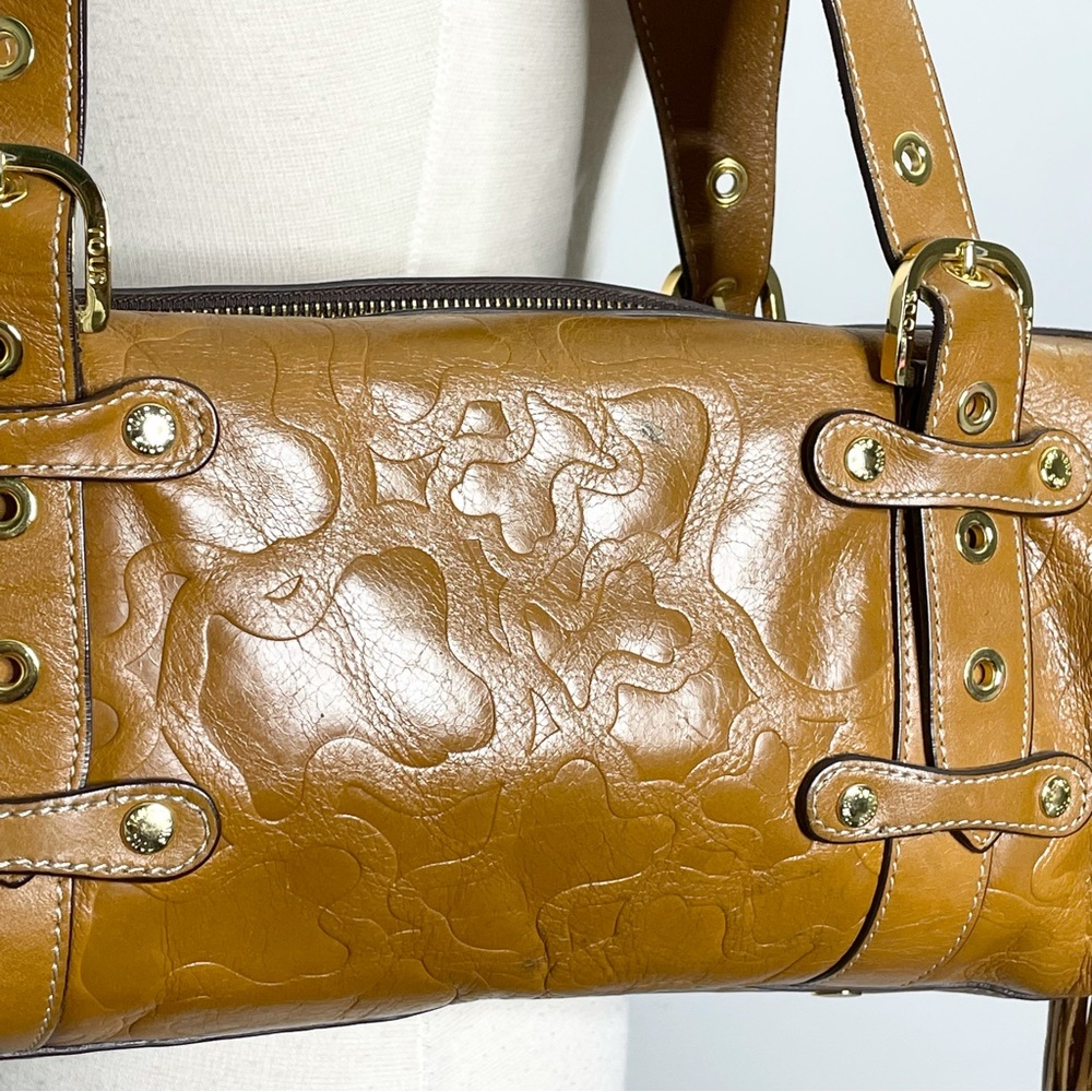 SOLD‼️ TOUS Bear Signature Leather Barrel Tassel Shoulder Bag - Picture 6 of 14